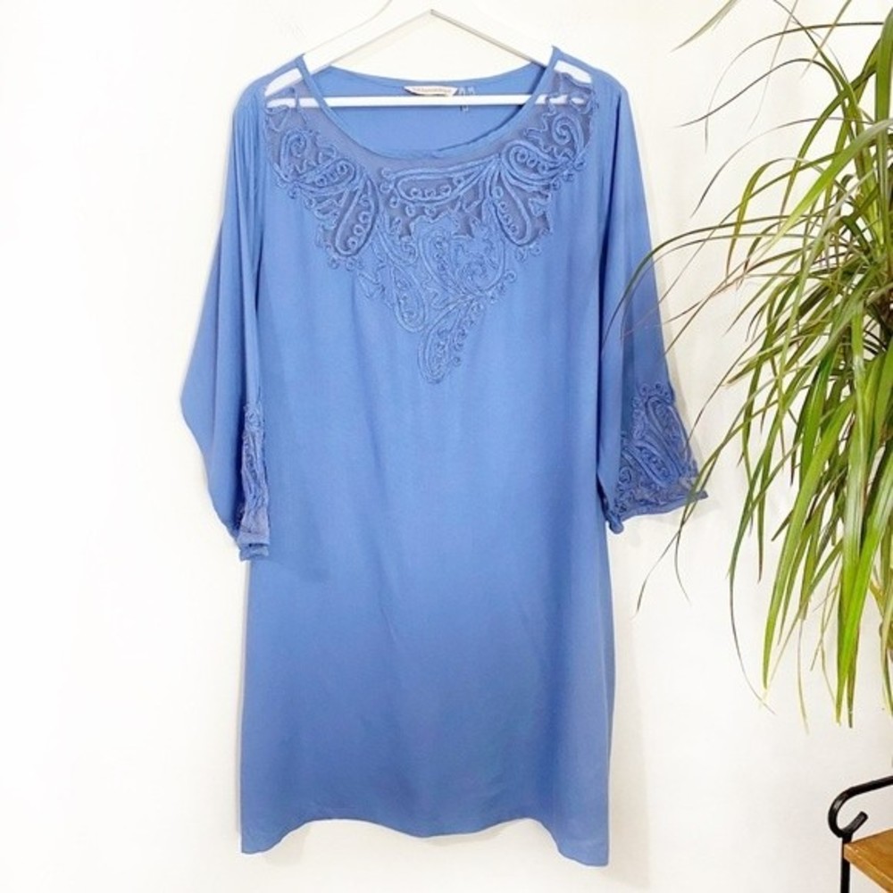 Soft Surroundings Ribbon Appliqué Shift Dress